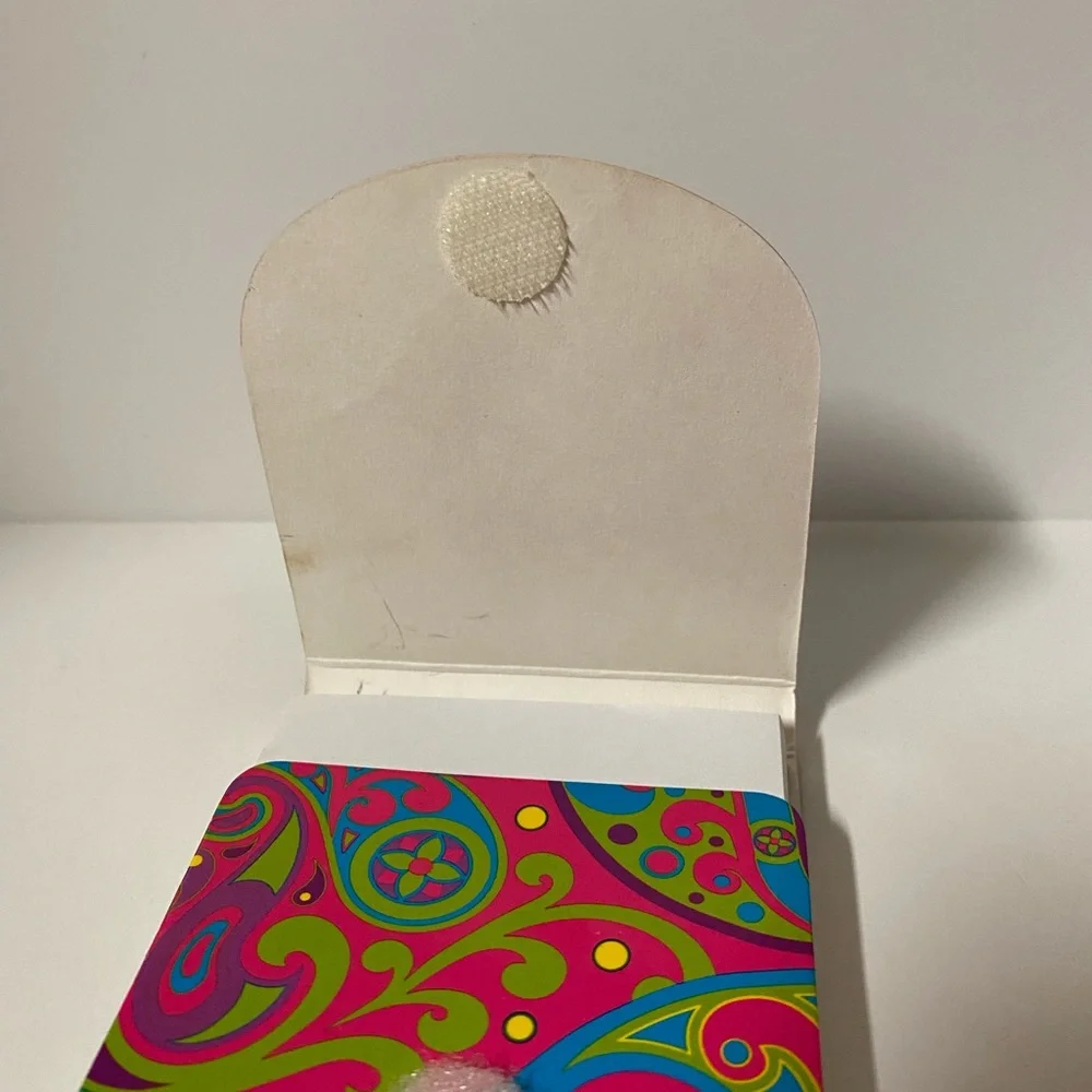 Lisa Frank Mini Notepad Y2K Pink Paisley Stationery Self Closure Memo Pad